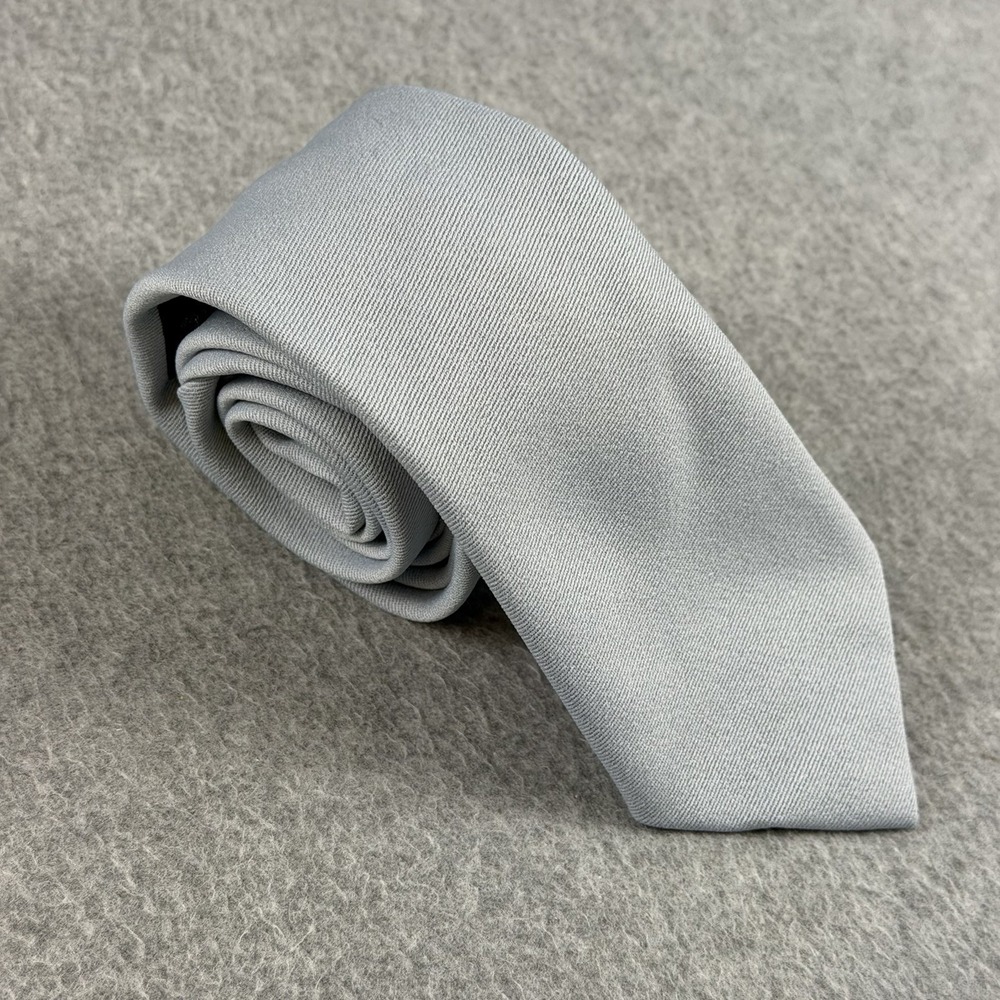 Vintage 60s 70s La Bella Collection Mens Tie Gray Silver Polyester 54x3" NOTE